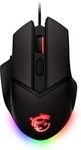MSI CLUTCH GM20 ELITE Gaming Mouse - 6400 DPI Optical Sensor, Right-Handed, 20M+ Click Switches, 6-Buttons, Adjustable Weight System, 1ms Latency, RGB Mystic Light, 98-109g - Wired
