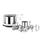 Ultra Bigg+ Wet Grinder Celebration Pack | 2.5L Multiutility Drum with Conical Stones | 1L Spice Mix Drum with Cylindrical Stone, Coconut Scraper, Atta Kneader & AISI 304 FoodGrade Stainless Steel