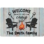 Personalized Family Name Camping Doormat 24 X 16 Welcome to Our Campsite Custom Sping Summer Camping RV Indoor Mat Non Slip Doormat Campsite Rugs Outside Camping Decor