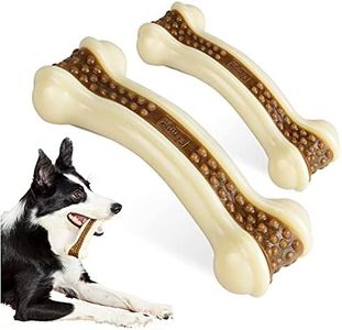 BETTEPROD Dog Chew Toys for Aggressive Chewers Large Breed,2 Pack Beef Flavor Indestructible Dog Teething Chew Toys Bones for Large/Medium/Small Puppies,Pet Toy with Durable Nylon