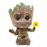 LJG Baby Groot Flower Pot Innovative Action Planter Plants Decorative Figure Plant Pots Flower Pots Cute Toy Model Pen Pot (Flower)