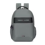 Tommy Hilfiger Joshua Polyester Unisex 15 Inch Laptop Backpack - Light Grey | 21 Ltr Capacity|Padded & Adjustable Strap| Water Resistant | 3 Compartment | Water Bottle Holder | USB Cable Holder Pocket