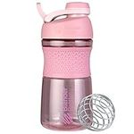 BlenderBottle SportMixer Shaker Bottle Perfect for Protein Shakes and Pre Workout, 20-Ounce, Rose