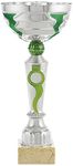 Art-Trophies TP142 Sports Trophy Lampo and Ribbon, Silver/Green, 32 cm