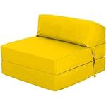 Ready Steady Bed Comfortable Fold Out Z Bed Chair | Sofa Bed Futon Lightweight | Soft Water resistant Cover | Ergonomically Designed Single Mattress Zbed (Yellow)