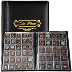 250 Pockets Coin Book Coin Collectors Album, Coin Display Book Coin Collection Book for Travel Coin Storage Display with 10 Collecting Pages (Black)