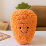 Babique WOL Carrot Pillow Soft Toys for Kids, Huggable Plush Doll Toy for Kids, Pillow for Kids, Kids Room Decoration (22 cm)