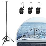 DACK Boat Cover Support Poles Stand with Metal Tripod Base,Pontoon Boat Cover Support System,63 inch Boat Cover Poles Adjustable with 3 Straps(2 PCS)