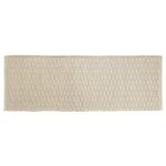 mDesign Soft 100% Cotton Luxury Hotel-Style Rectangular Spa Mat Rug, Plush Water Absorbent, Diamond Design - for Bathroom Vanity, Bathtub/Shower, Machine Washable - Long Runner, 60" x 21" - Natural