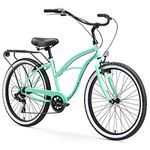 sixthreezero Around The Block Women's Beach Cruiser Bike, Hybrid Bicycle with Rear Rack