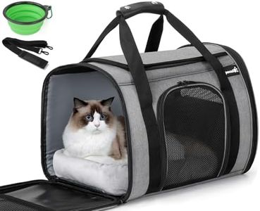 pecute® Cat Carrier Large with Removable Pet Nest up to 8kg, Foldable Cat Carrier Bag, Portable Dog Travel Bag, Breathable Mesh Fabric, Suitable for Car Travel, Bus, Subway,Picnic, Hiking