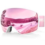 RIOROO Ski Goggles,Snow Goggles for Men Women Ladies Youth, Snowboard Goggles over Glasses, Skiing Goggles with Interchangeable Lenses, OTG UV Protection Compatible Helmet Anti Fog Skiing Snowboarding