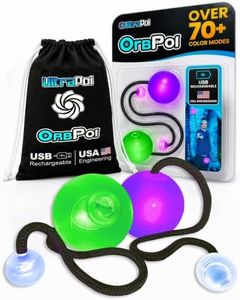 UltraPoi - OrbPoi LED Knob Handles Set, Rechargeable Contact Poi Balls