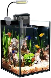 Craftsboys 1.5 Gallon Fish Tank Starter Kits, Nano Glass Aquarium with Filter, Led Light for Aquascape DIY Small Betta Fish Tank