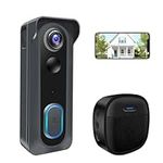 KAMEP Wireless Video Doorbell Camera with Chime,Battery Powered WiFi Smart Doorbell Camera Voice Changer, PIR Motion Detection, Two-Way Audio,SD Card & Cloud Storage, Works with Alexa,Google Home