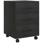 HOMCOM Mobile Filing Cabinet with 3 Drawers, Under Desk File Cabinet, Black