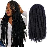 Toyotress Marley Hair Crochet Braids for Havana Twist or Locs Afro Kinky Curly Synthetic Braiding Hair Extentions（20 inch, 1B）