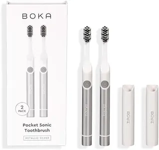 Boka Sonic Electric Toothbrush for Adults 2 pk - 24000 VPM w/Standard & Sensitive Modes - Waterproof & Up to 120 Battery Life w/Travel Cover & Mirror Mount - Automatic Smart Timer, Non-Slip Handle