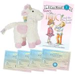 Cleverlane Market Tooth Fairy Gifts Bundle with Unicorn Tooth Fairy Pillow Plush, Fancy Nancy and The Too-Loose Tooth Book, and Certificate Cards