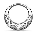 Gekko Body Jewellery Silver Tribal Fan Design Surgical Steel Septum Clicker Nose Ring 1.6mm