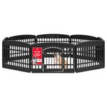 IRIS USA 8-Panel Dog Playpen with Door, 61 cm H, Foldable Puppy Playpen, Indoor/Outdoor Pet Fence, Black
