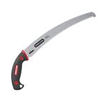 Oregon (600136)Curved Premium Japanese High-Carbon Steel Hand Saw, Rust Proof Forestry/Pruning/Cutting Tool, Curved Blade with Scabbard Safety Sheath ,Red,13"