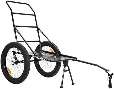 Bakcou - Folding Utility eBike Trailer - Hitch Attachment, Axle Extenders, 16x3 Fat Tires, Heavy-Duty Cargo Storage Cart with Canvas Liner