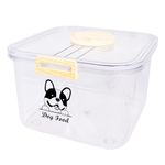 Ctomche dog food storage container, Pet Food Storage Container Flip Top with Airtight Lid and Measuring Cup Clear Dog Food Tin Storage for Dry Food Pet Biscuit Treat Food Bin, BPA-Free Plastic,5Kg