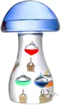 Lily's Home Galileo Thermometer - Mushroom, Measures from 64ºF to 80ºF, Galileo Thermometer for Indoor Home Décor, Galileo Glass Thermometer for Home, Office or Covered Patio - 3.15” x 5.55”