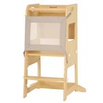Bateso Basic Wooden Toddler Tower with Detachable Keeper, 3 Adjustable Height Toddler Kitchen Stool with Non-Slip Mats, Step Stool for Toddler, Toddler Step Stool for Kitchen Counter, Bathroom Sink