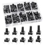 QTEATAK 200 Pcs 10 Value 4 Pins 6 x 6mm Micro Momentary Tact Tactile Push Button Switch Assortment Kit