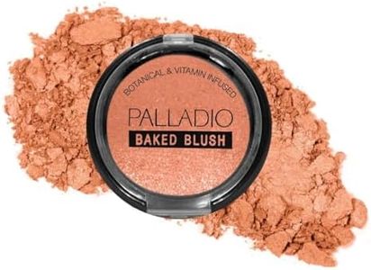 Palladio Baked Blush, Highly Pigmented Shimmery Formula, Easy to Blend & Highly Buildable, Apply Dry for a Natural Glow or Wet for a Dramatic Luminous Look, Long Lasting for All day Wear, Cho-Au-Lait
