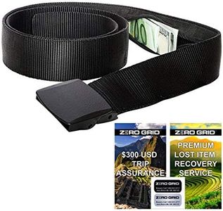 Zero Grid Travel Security Belt - Hidden Money Belt, Anti Theft Travel Belt TSA Approved, Black, One_Size, Bifold Wallet