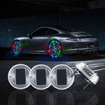 Sidaqi Solar Energy Car Wheel Hub Lamp LED Tire Lights with Motion Sensors - 4PCS Colorful Decorative Waterproof LED Wheel Lights for Cars, Motorcycles, Bicycles