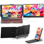 Newwin Laptop Screen Extender 14" FHD 1080P IPS Dual Screen Laptop Clip on Monitor Extender Portable Extra Display Extended Monitor for 13.3-17" Laptops Compatible with Macbook Windows Chrome