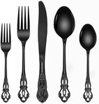 Black Silverware Set, Ollex 30-Piec