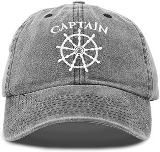 DALIX Captain Hat Sailing Baseball Cap Navy Gift Boating Men Women Vintage, Black, One Size