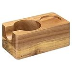 Navaris Wooden Coffee Tamper Station - 58mm Tamper Holder for Espresso Machine Accessories - Wood Portafilter Stand for Kitchen, Bar, Restaurant, Cafe