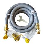 GRILLJOB 15FT 3/4" ID Natural Gas Hose with 3/4 Quick Connect for Standby Generators, Long 3/4 Gas Flex Line Hose for NG/LP Propane Appliances Construction Heaters, Tool Included