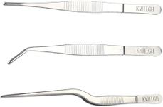 KMHIGH Stainless Steel Tweezers Set, For Small Gardening and Kitchen, Multi-Purpose Tools. (3Pcs, 6.15Inches / 6.3Inches / 6.5Inches)