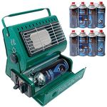 1.3kW Butane Gas Portable Gas Heater | Compact And Lightweight | Temperature Control And Built-in Ignition | Swivel Body | 1.3kW Output Ceramic Burner | 8 Butane Gas Refills | Ideal For Camping