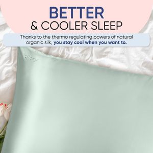 Blissy Silk Pillowcase, 100% Mulberry Silk 22 Momme – Standard, Matcha