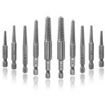 Hugworn 10-Piece Breakaway Screw Removal Kit, Breakaway Screw Extractor Kit, 1/4-Inch Hex Shank Damaged Bolt Hand Drill Punchdown Sliding Threaded Screw Removal Tool