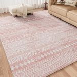 Area Rugs for Living Room 5x7 Boho Area Rug Carpet Machine Washable Area Rugs for Bedrooms Tapis Living Room Rug Nursery Rug Office Rug Soft Pink