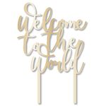 Amscan 9910288 - Ready to Pop Baby Shower Welcome to the World Cake Topper - 19cm