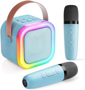 Karaoke Machine for Kids Adults, Mini Karaoke Machine 2 Wireless Microphones, Birthday Gifts for Girls Toys Age 3-15 Year Old, Kids Microphone Toys for 3-12 Year Boys Girls Birthday Presents Teenage