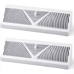 Yaocom 2 Pack Baseboard Register 15 Inch Duct Opening Size Vent Covers for Home Floor Wall Baseboard Air Covers Supply Floor Baseboard Diffuser (White)