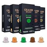 Grano Milano Variety Pack 100 Aluminium Coffee Pods Compatible with Nespresso Original line - Medium & Dark Roast Coffee Capsules Made in Italy Espresso Coffee