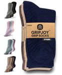 Gripjoy Grip Socks Non Slip Socks for Women Men - Non Skid Hospital Socks – 3 pk