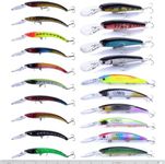 XBLACK Fishing Lures Set Large Hard Bait Minnow Lure with Treble Hook Swimbait Fishing Bait Sinking Lure for Bass Trout Walleye Redfish Saltwater Freshwater, 20PCS-C